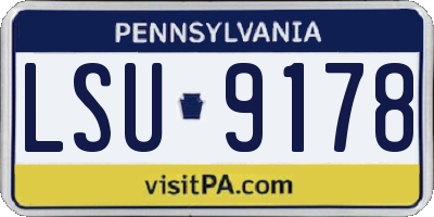 PA license plate LSU9178