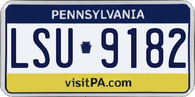 PA license plate LSU9182