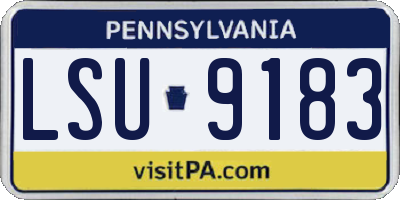 PA license plate LSU9183