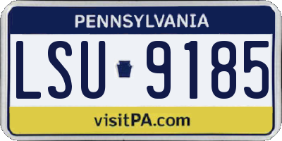 PA license plate LSU9185