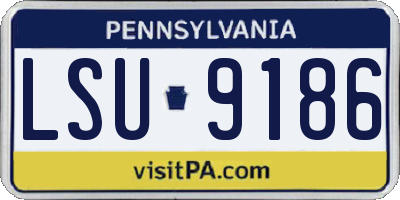 PA license plate LSU9186