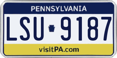 PA license plate LSU9187