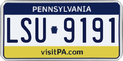 PA license plate LSU9191