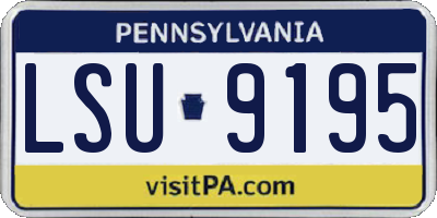 PA license plate LSU9195
