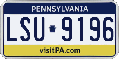 PA license plate LSU9196