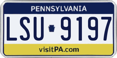 PA license plate LSU9197