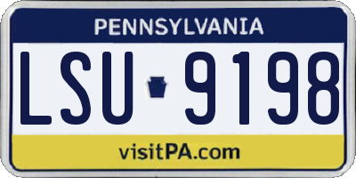 PA license plate LSU9198