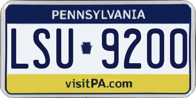 PA license plate LSU9200