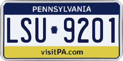 PA license plate LSU9201