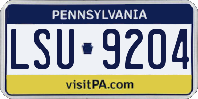 PA license plate LSU9204
