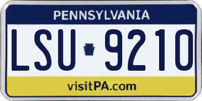 PA license plate LSU9210