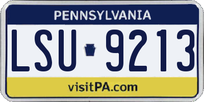 PA license plate LSU9213