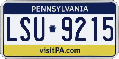 PA license plate LSU9215