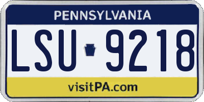 PA license plate LSU9218