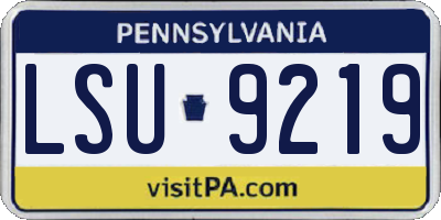 PA license plate LSU9219