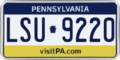 PA license plate LSU9220