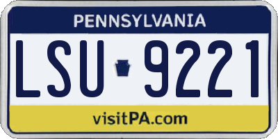 PA license plate LSU9221