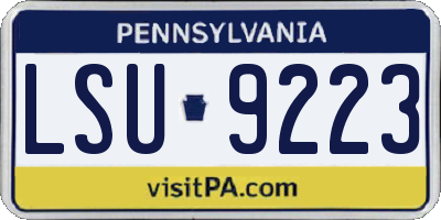 PA license plate LSU9223