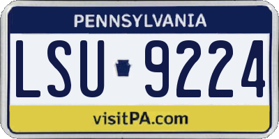 PA license plate LSU9224