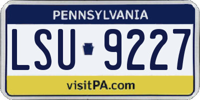 PA license plate LSU9227