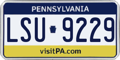 PA license plate LSU9229