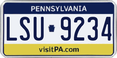 PA license plate LSU9234