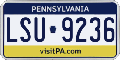 PA license plate LSU9236