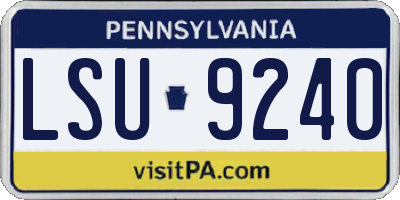 PA license plate LSU9240