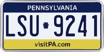 PA license plate LSU9241