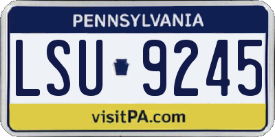 PA license plate LSU9245