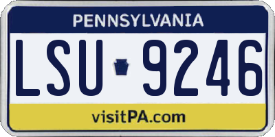 PA license plate LSU9246