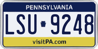 PA license plate LSU9248