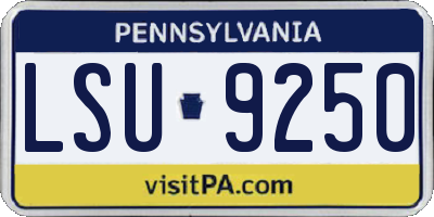 PA license plate LSU9250