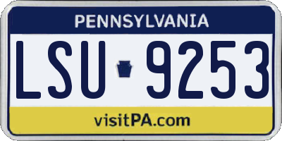 PA license plate LSU9253