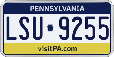 PA license plate LSU9255