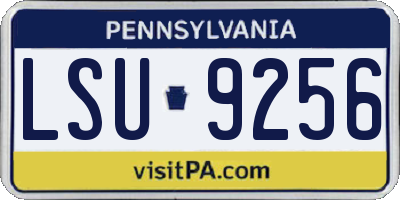 PA license plate LSU9256