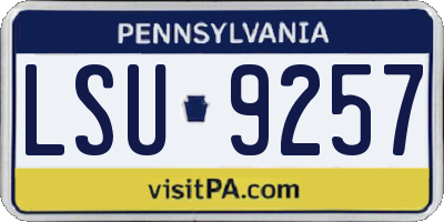 PA license plate LSU9257