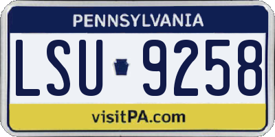 PA license plate LSU9258