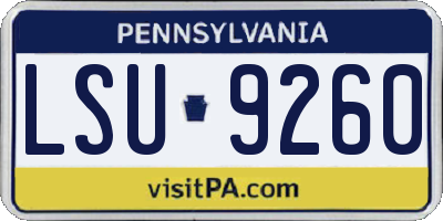 PA license plate LSU9260