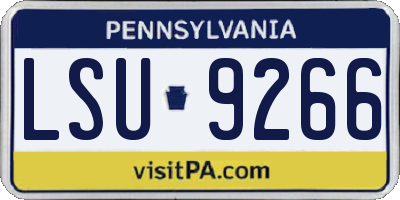 PA license plate LSU9266