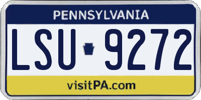 PA license plate LSU9272