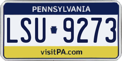 PA license plate LSU9273