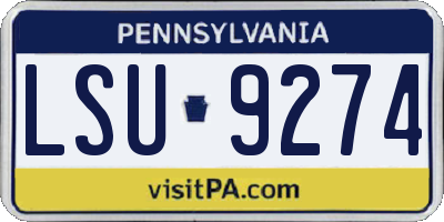 PA license plate LSU9274