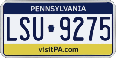 PA license plate LSU9275