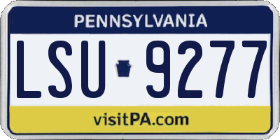 PA license plate LSU9277