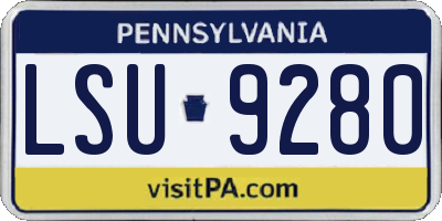 PA license plate LSU9280