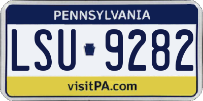 PA license plate LSU9282