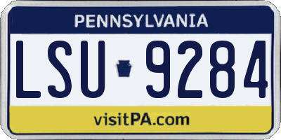 PA license plate LSU9284