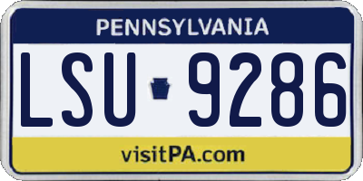 PA license plate LSU9286