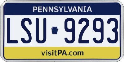 PA license plate LSU9293